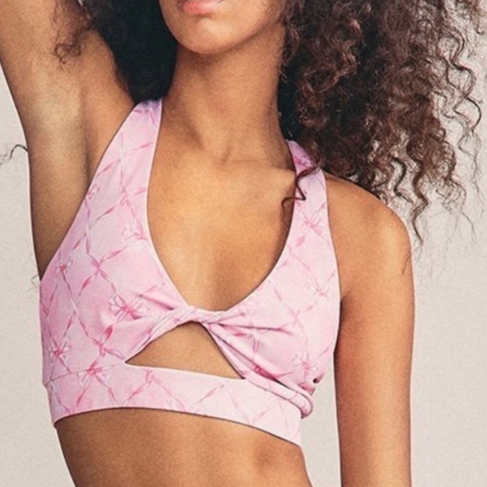 LoveShackFancy X Beach Riot Twist Top Beaux Pink Bow